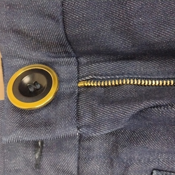 Sandro Blue Dark Wash Mid Rise Zipper Front Wide Flare Leg Dress Denim Pant - Picture 8 of 13